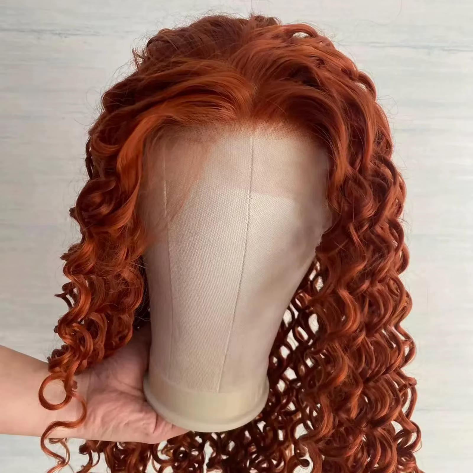 Auburn gingembre 13X4 perruques avant en dentelle bouclée profonde pour les femmes cuivre rouge Orange cheveux synthétiques longs crépus résistant à la chaleur fête Cosplay
