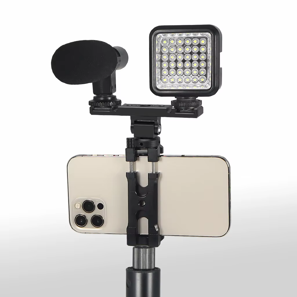 Double support de montage de chaussure froide en alliage d'aluminium, 2 barres d'extension de chaussure chaude pour appareil photo DSLR, Microphone, Flash vidéo Led, Vlogging