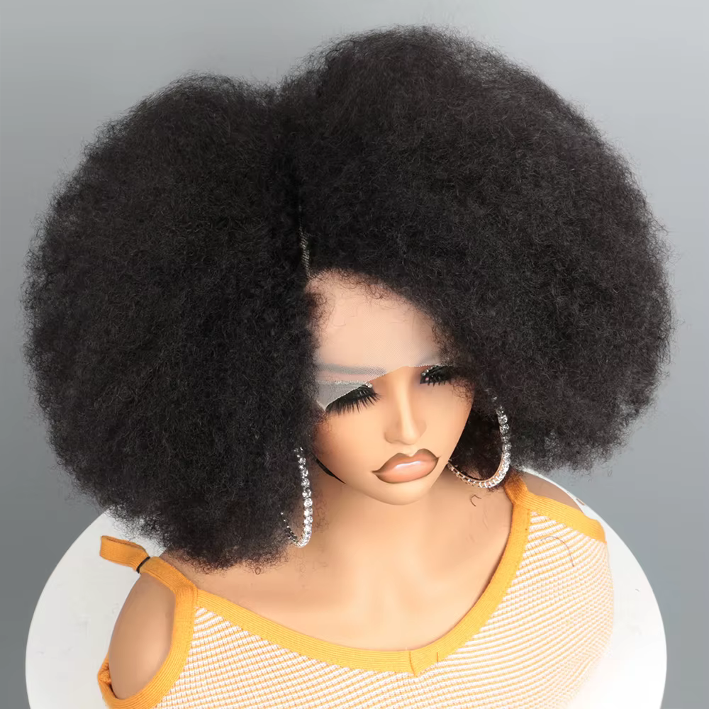 Perruques Afro pour femmes noires crépus bouclés dentelle avant perruque