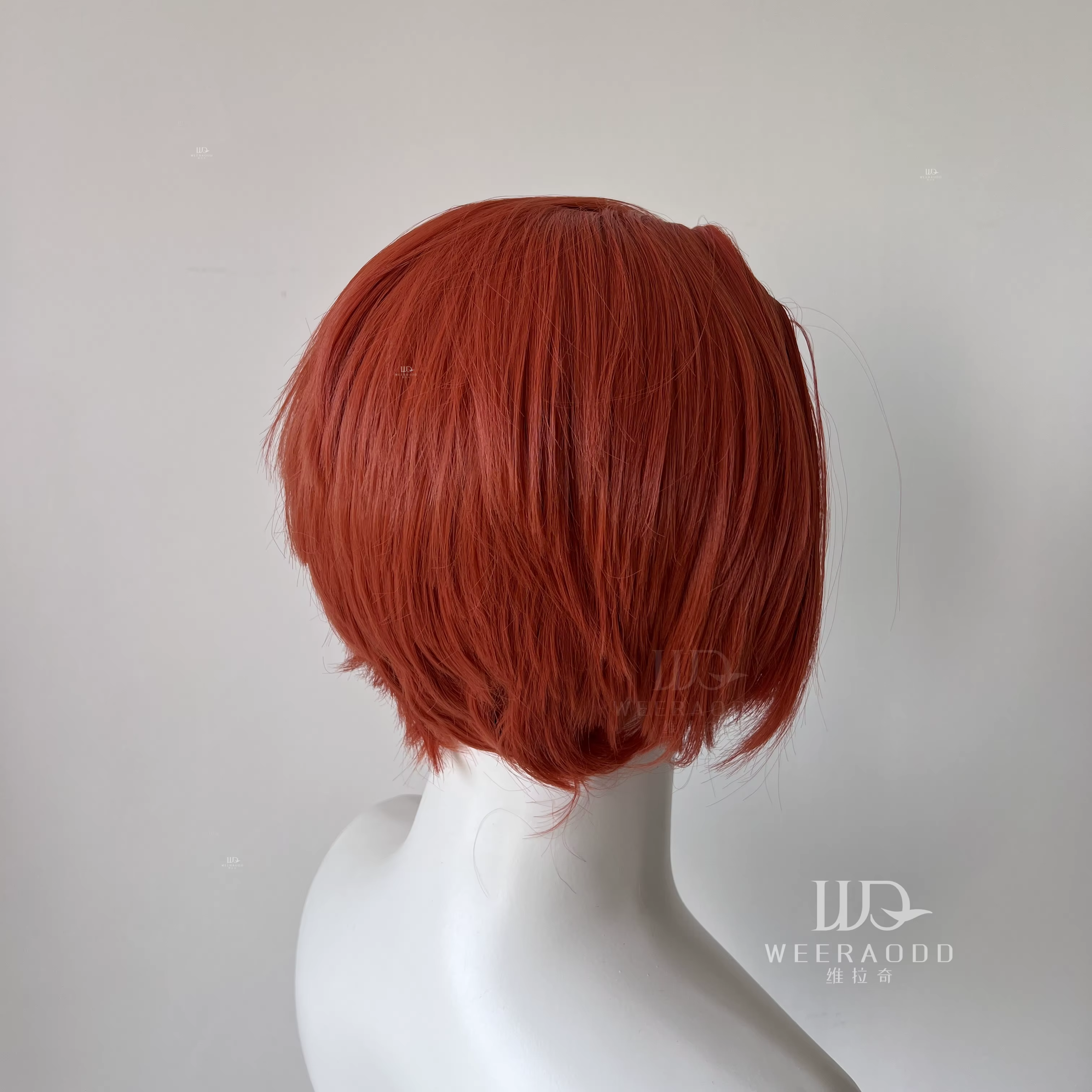 Perruque Lace Front Wig synthétique courte Orange rouge pour hommes