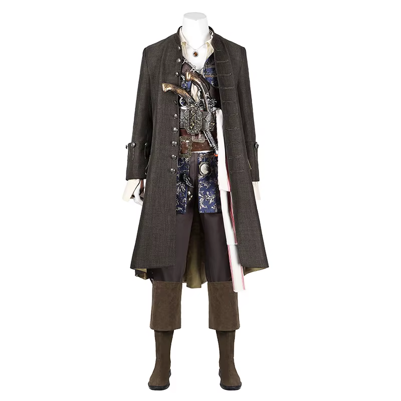 Film Pirates moineau capitaine Jack veste manteau chapeau perruques tenue complet Cosplay ensemble de costumes