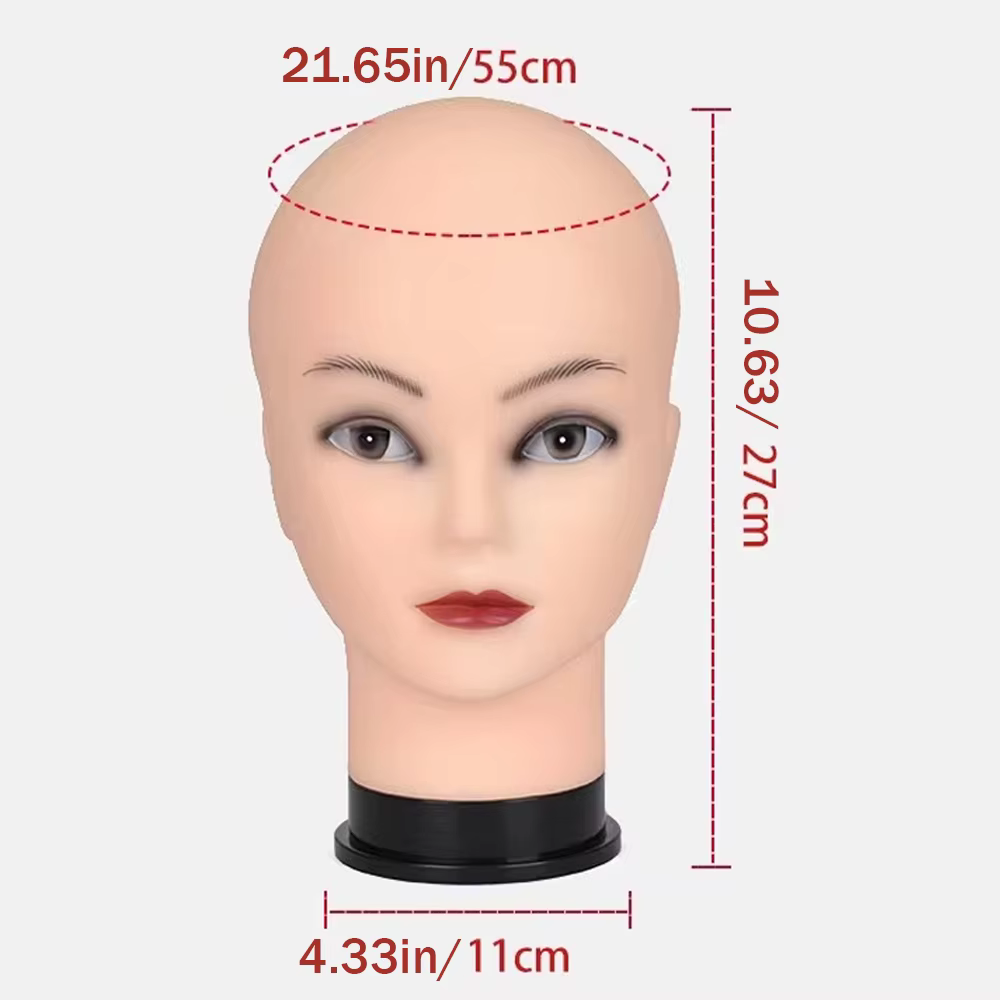 Tête de mannequin chauve-mannequin de formation en cosmétologie professionnelle chauve pour la fabrication de perruques