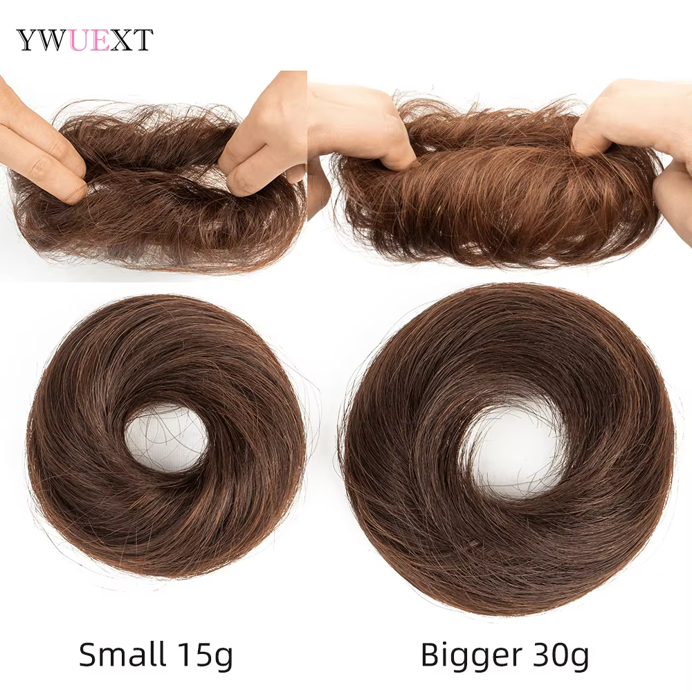 Chignon de cheveux humains Scrunchie postiche Updo