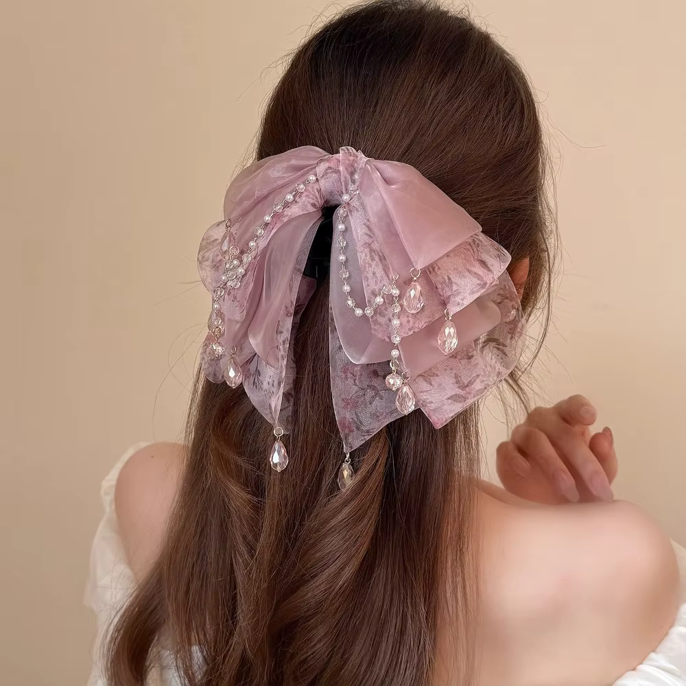 Magnifiques pinces à cheveux roses pour femmes