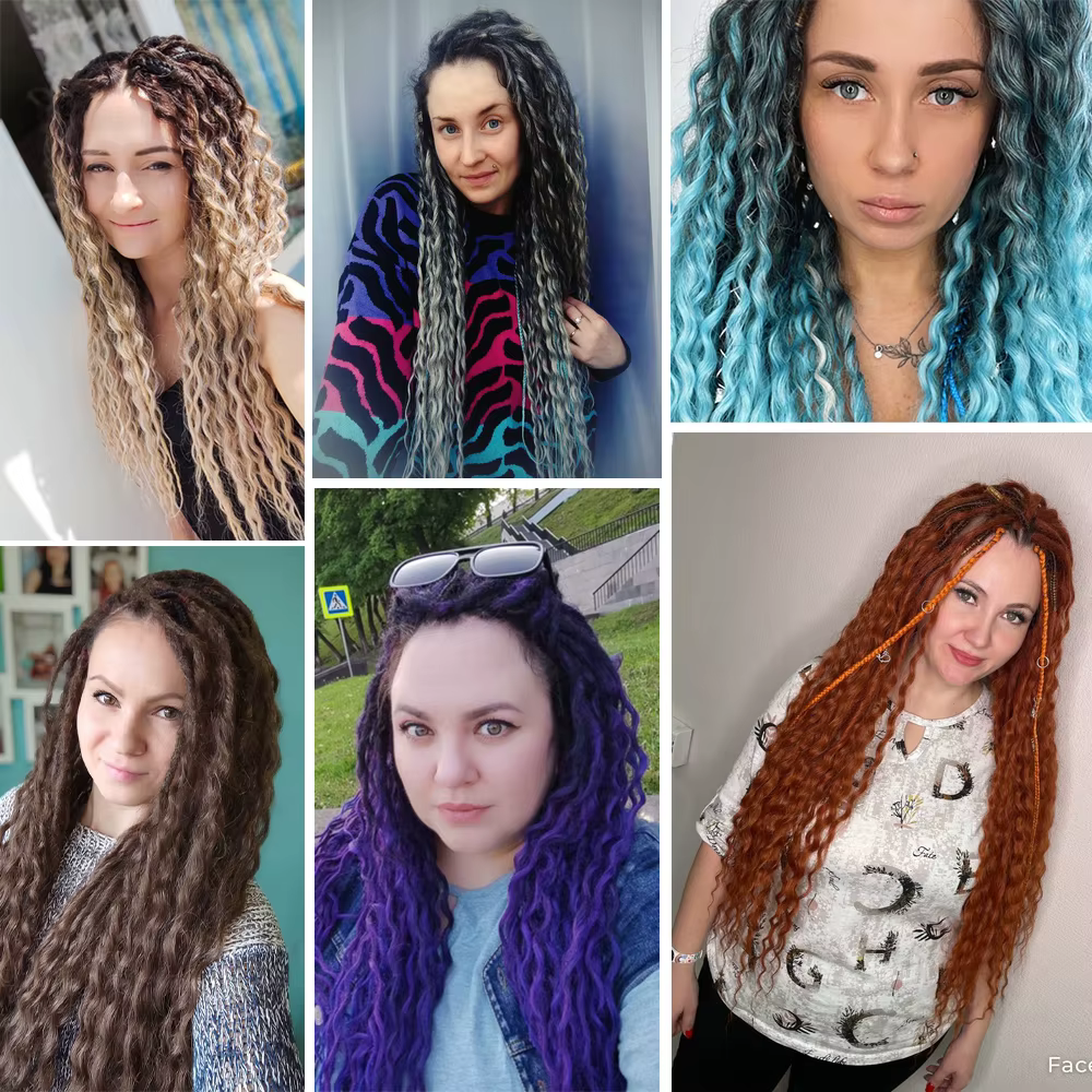 Extensions de dreadlock à double extrémité 24 "Ombre Blonde dreadlocks synthétiques