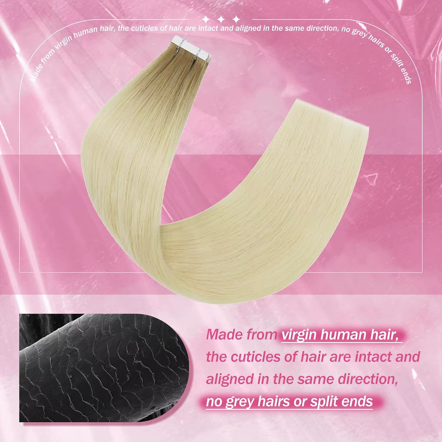 Injection Tape-in Extensions de cheveux 100%
