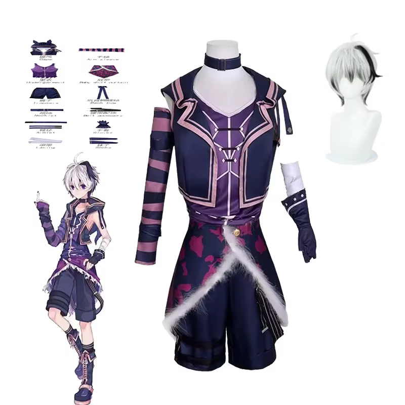 Vtuber V fleur V3 V4 Cosplay Costume perruque idole