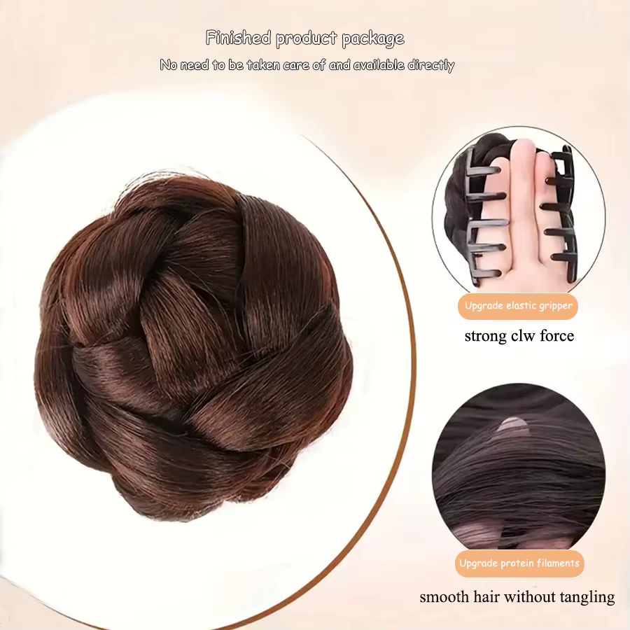 Chignon synthétique amélioré à pince