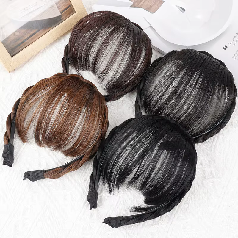 Faux cheveux bandeau frange perruque frange bandeau Extension de cheveux femmes filles Clips dans l'extension de cheveux accessoires de cheveux postiche Clips