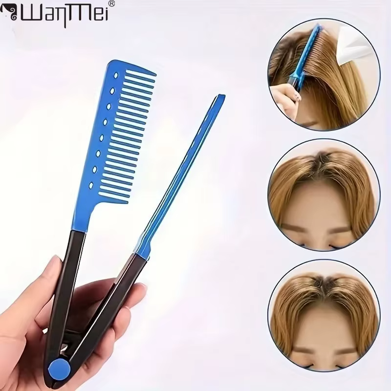 WANMEI 1/2 pièces en forme de peigne à cheveux raides en plastique démêlant