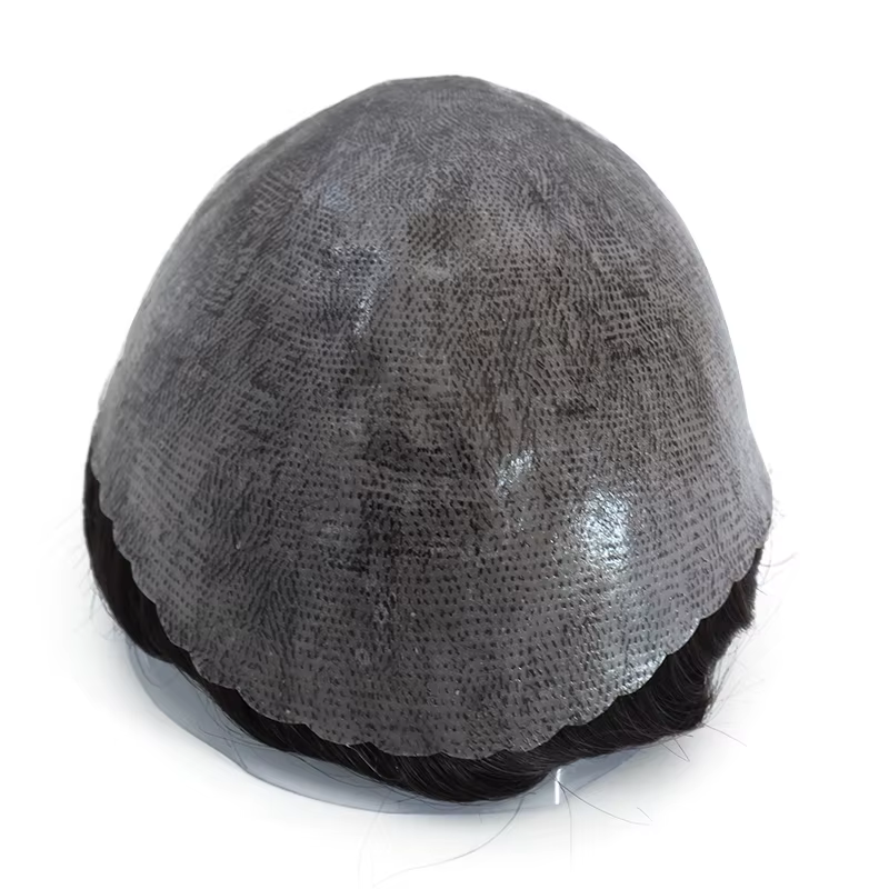 Hommes toupet avec noeuds pleine PU 0.14mm peau mince