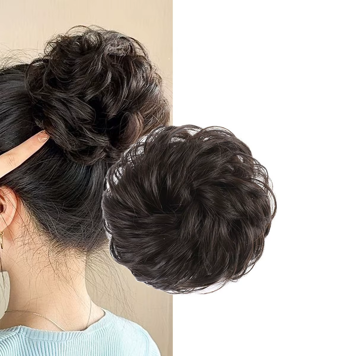 1 pièce postiche chignon en soie artificielle
