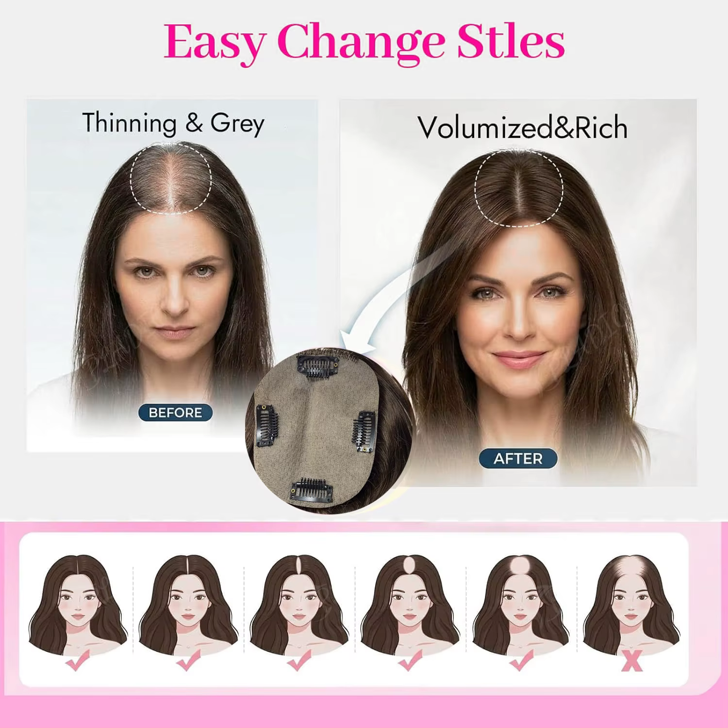 Extensions capillaires naturelles en cheveux humains pour femmes