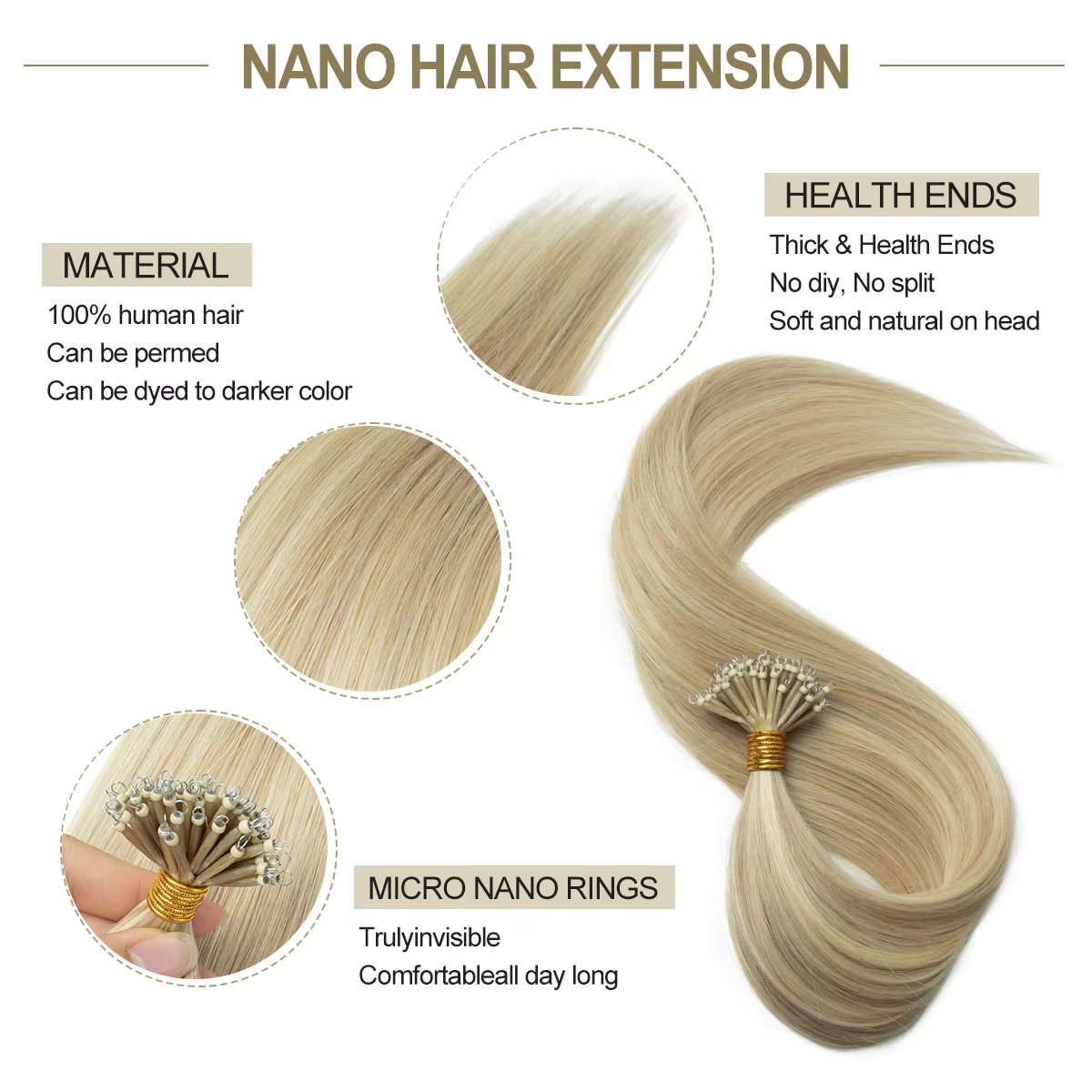 Extensions capillaires MRSHAIR Nano en cheveux humains