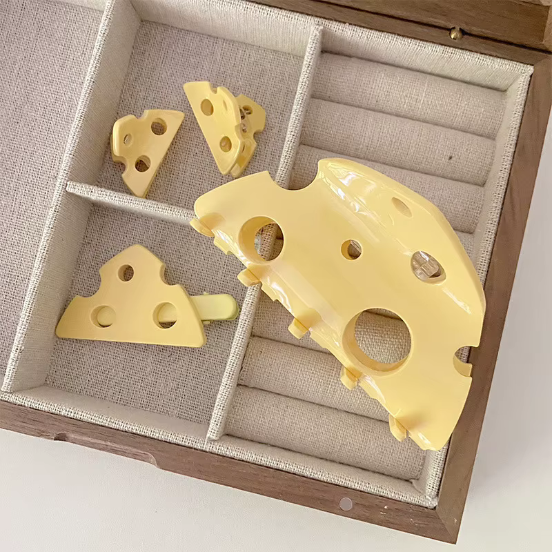 Pinces à cheveux en forme de fromage en acrylique