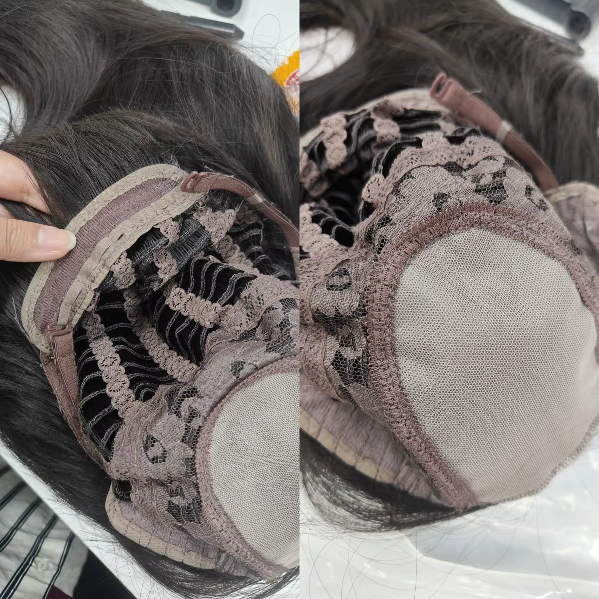 Perruque noire longue ondulée cheveux naturels perruques synthétiques pour femmes 24 pouces haute qualité résistance à