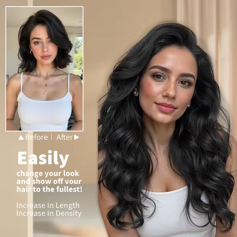 Extensions de cheveux synthétiques bouclés longs de 22 pouces