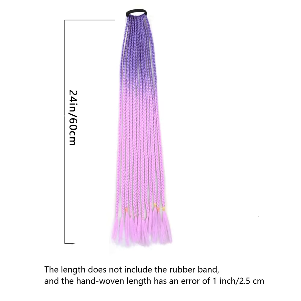 Extensions de cheveux tressés colorés avec bandes en caoutchouc