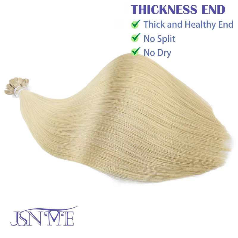 Extensions de cheveux vierges à pointe plate pour femmes