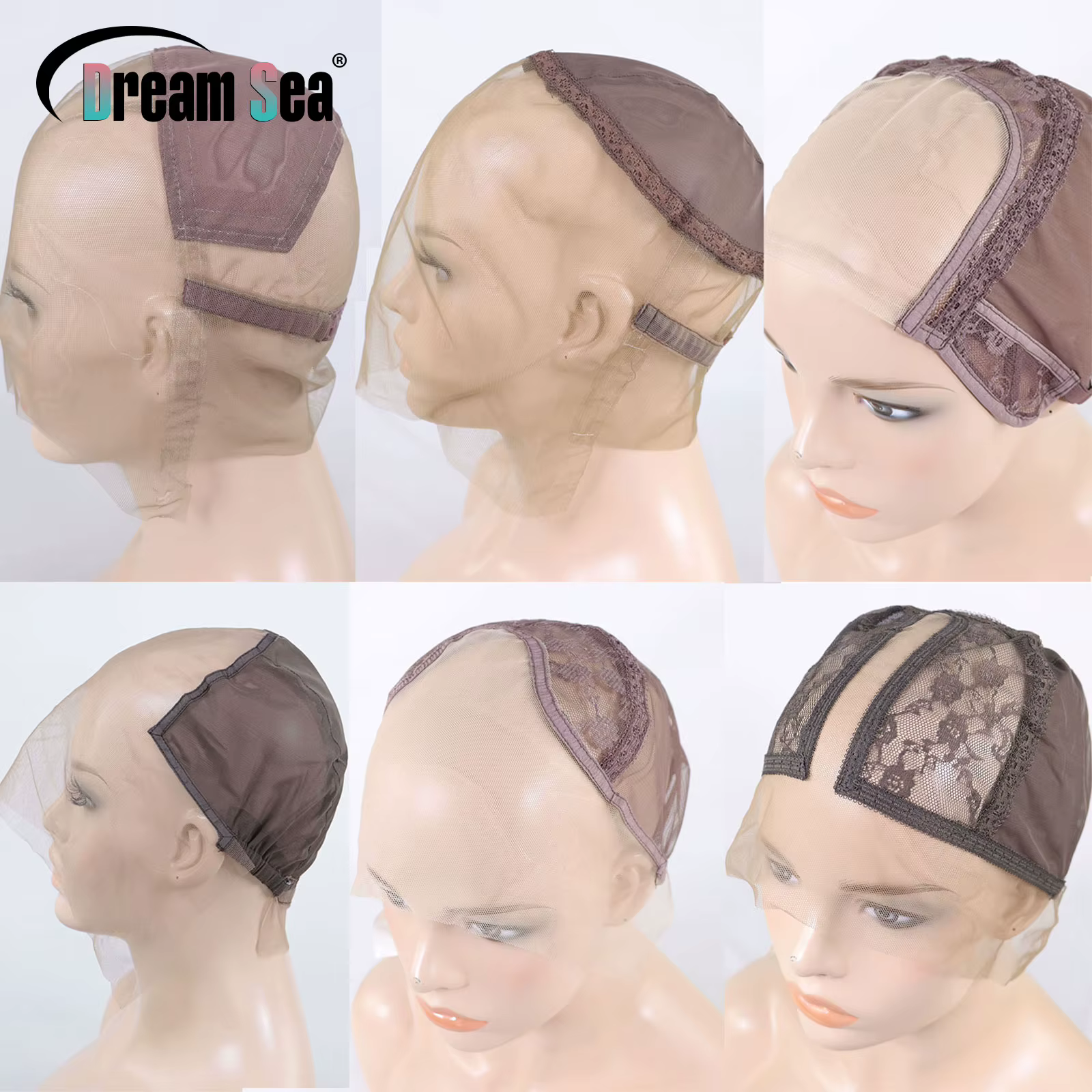 Bonnet de perruque Full Lace Transparent Suisse 360, Bonnets de perruque pour perruques exécutives, Filet de tissage en dentelle sans colle, Accessoires de casquette, 13x6