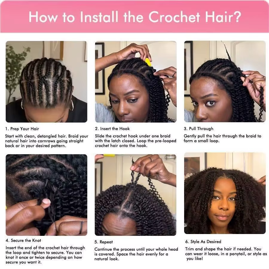 Extensions de cheveux au crochet pré-séparées 1b/ # 4/ # 27 Ombre Blonde Color Deep Wave Protective Style Miracle Knots Human Hair