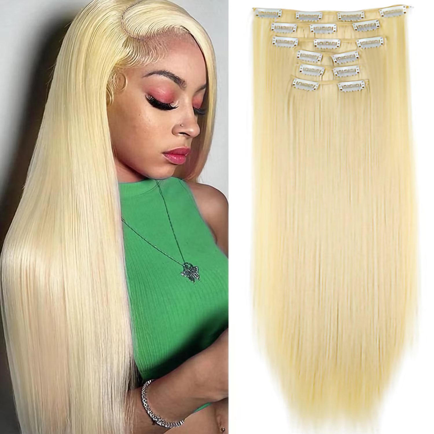 Extensions capillaires synthétiques longues et lisses
