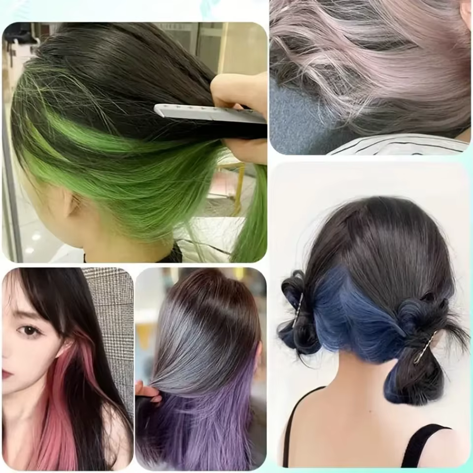 LUPU pince synthétique dans les Extensions de cheveux raides postiche colorée rose violet blond pour les femmes vacances utilisation de fête de noël