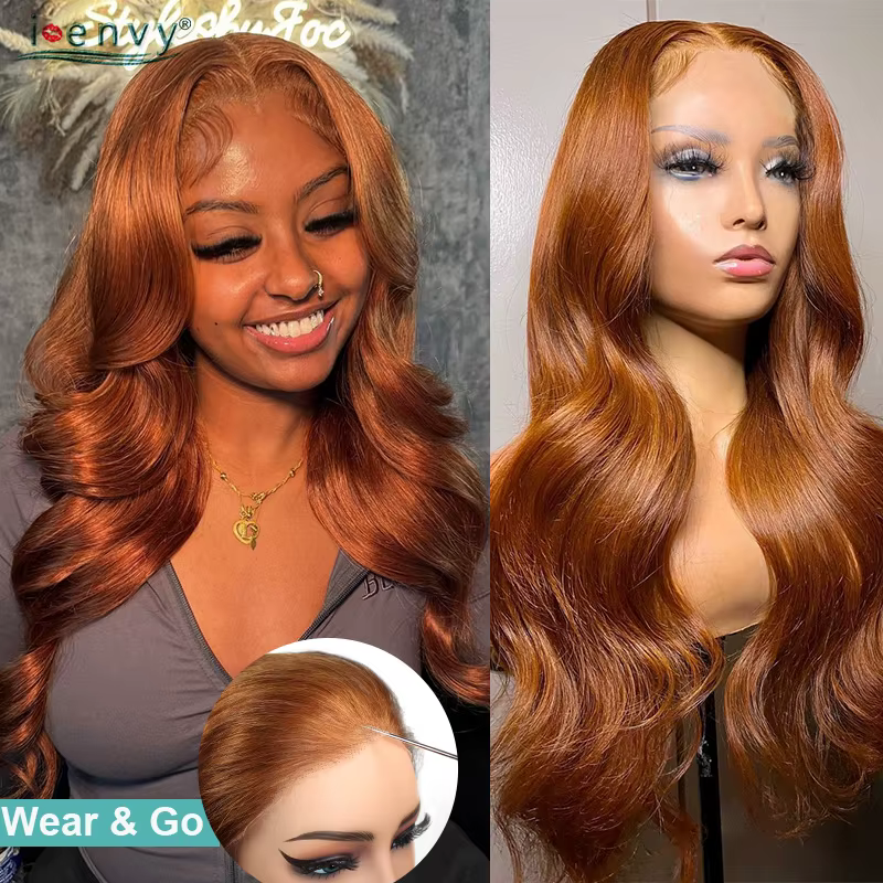 Perruques sans colle en cheveux humains 9x6 rouge bordeaux