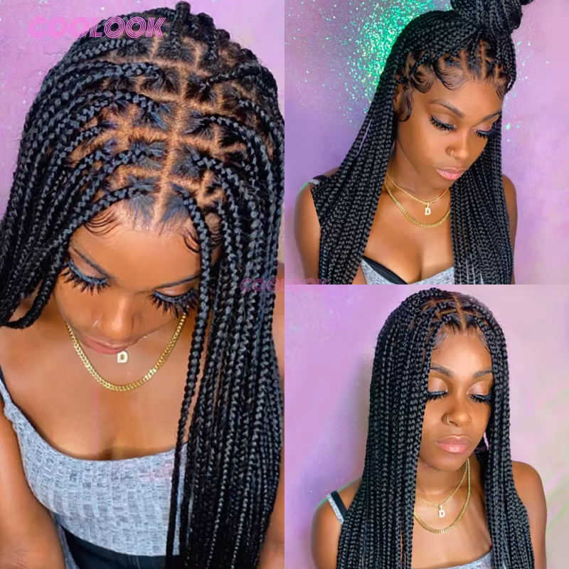 36 "Tenrow tresses dentelle perruque synthétique pleine
