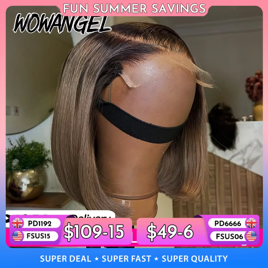 Perruque Bob Lace Closure Wig naturelle lisse