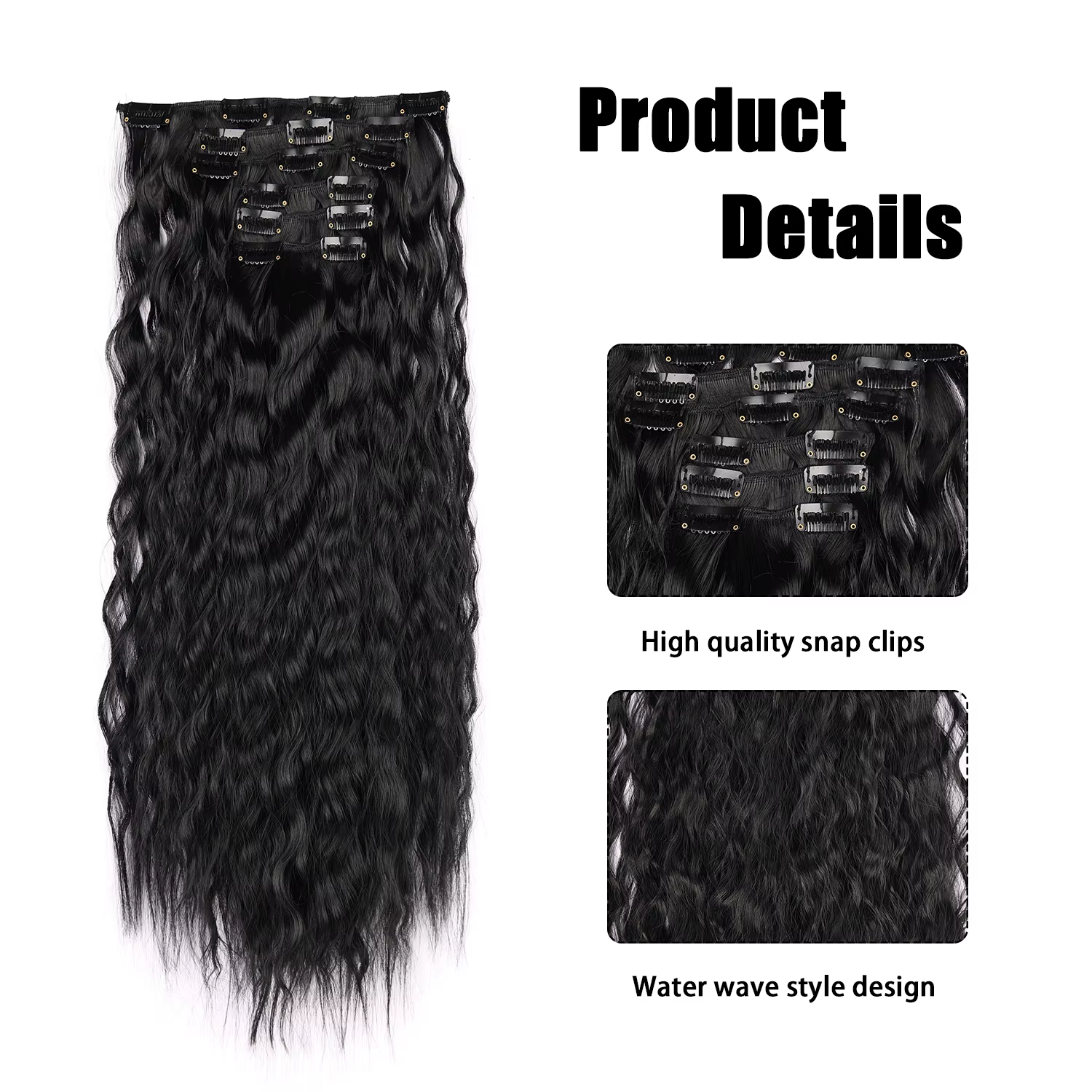 Extensions de cheveux synthétiques 6 pièces