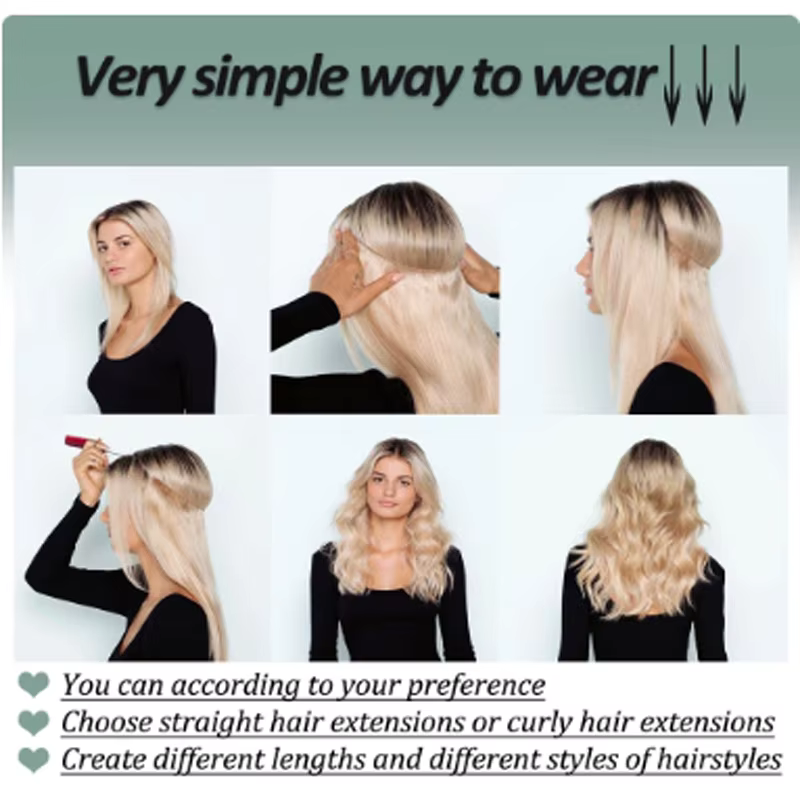 Extension de cheveux synthétiques longs pour femmes