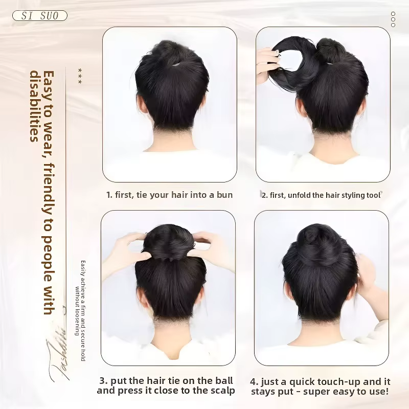 Chignon synthétique magique avec Clips élastiques circulaires