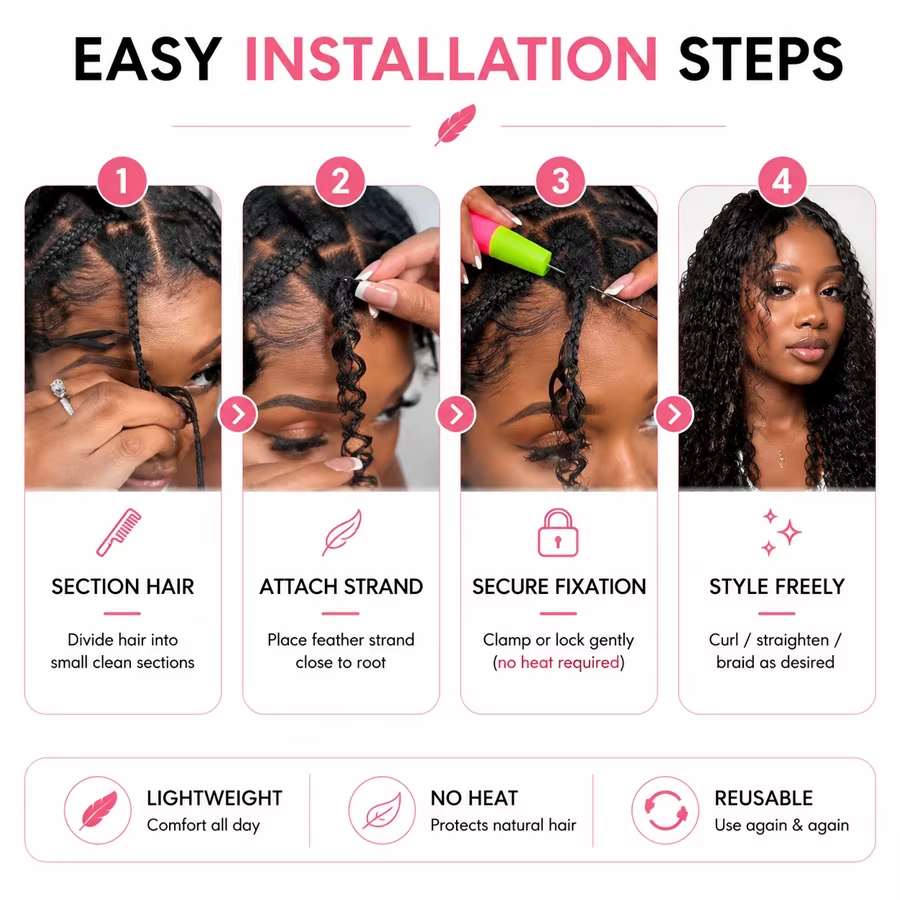 WOWANGEL Extensions de cheveux humains bouclés en vrac pour tresses