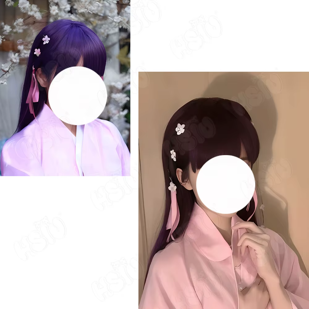 Saimori-Perruque Cosplay en Fibre Synthétique Ultraviolette