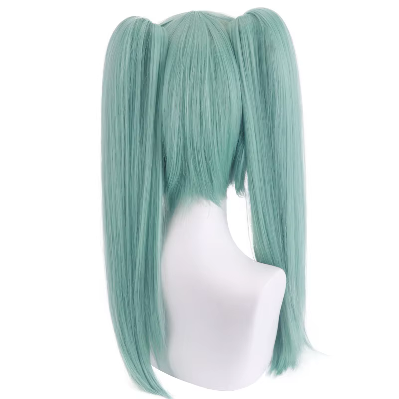 Perruque de Cosplay Rebecca Anime Cyberpunk Edgerunners, perruque synthétique à double queue de cheval bleu cyan, résistante à la chaleur
