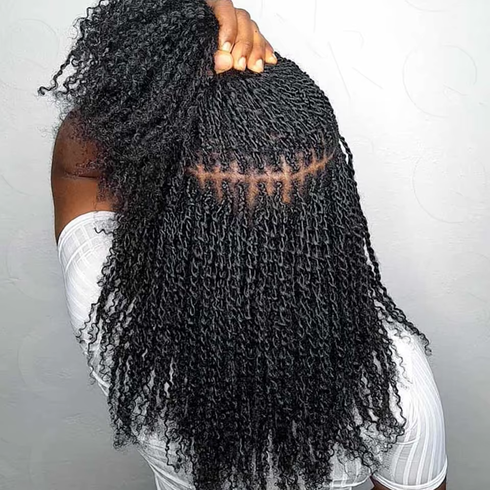 Extensions de cheveux humains Afro crépus en vrac QVR expédition locale américaine noir naturel/marron léger pour tressage style usage quotidien