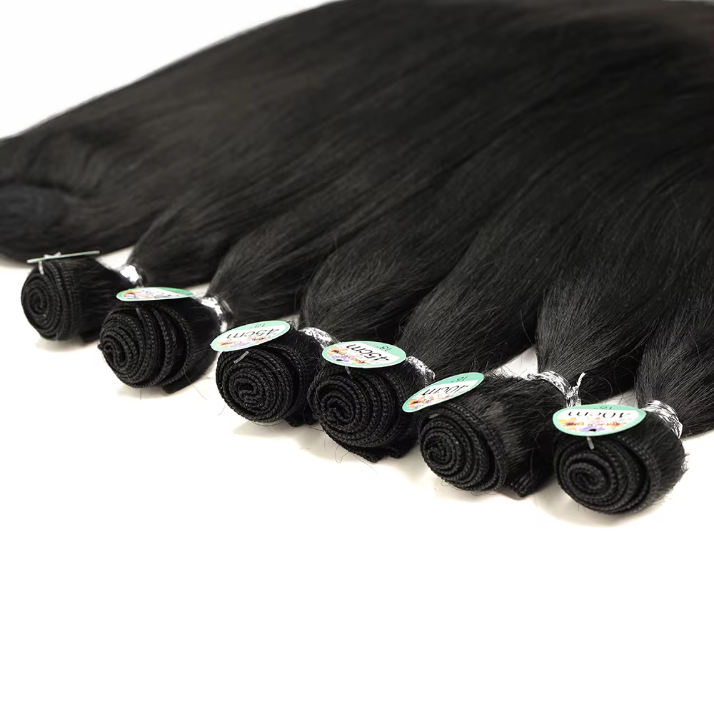 Extensions de cheveux synthétiques lisses et bouclés noirs
