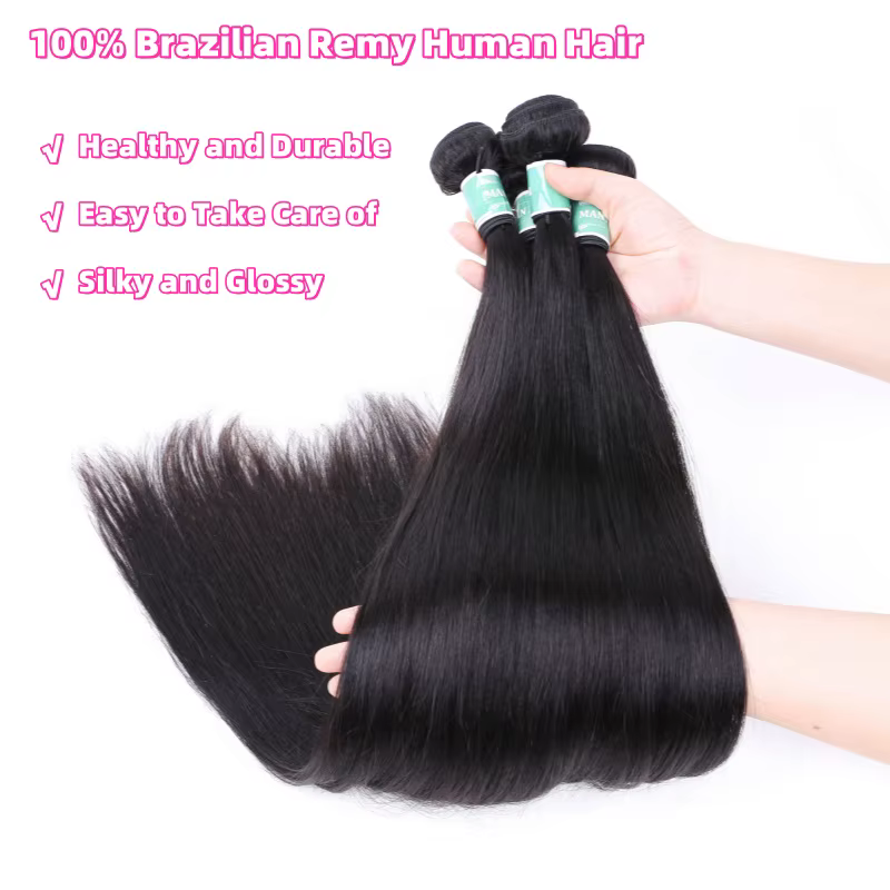 Extensions de cheveux humains lisses