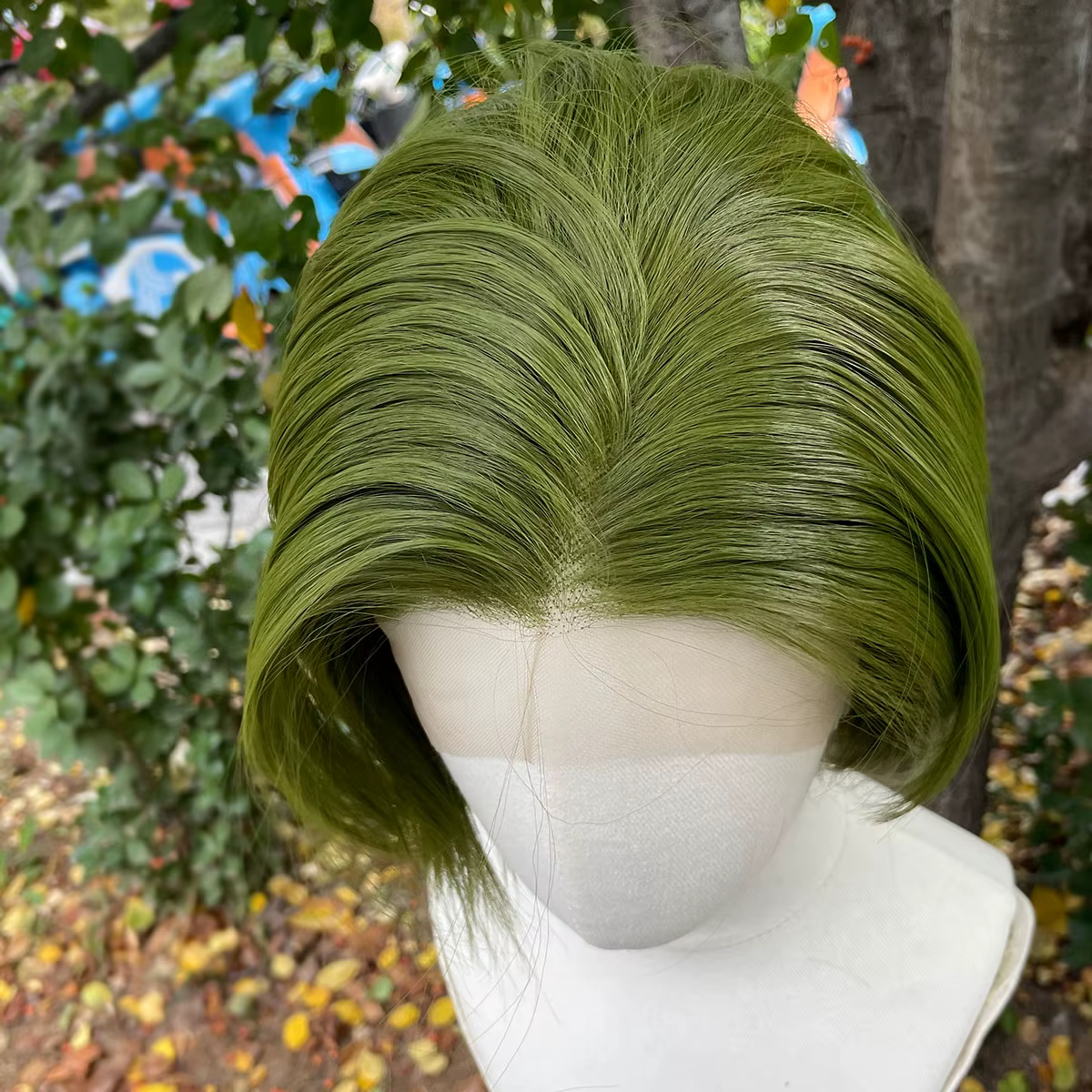 Perruques de Cosplay Bob vertes pour hommes
