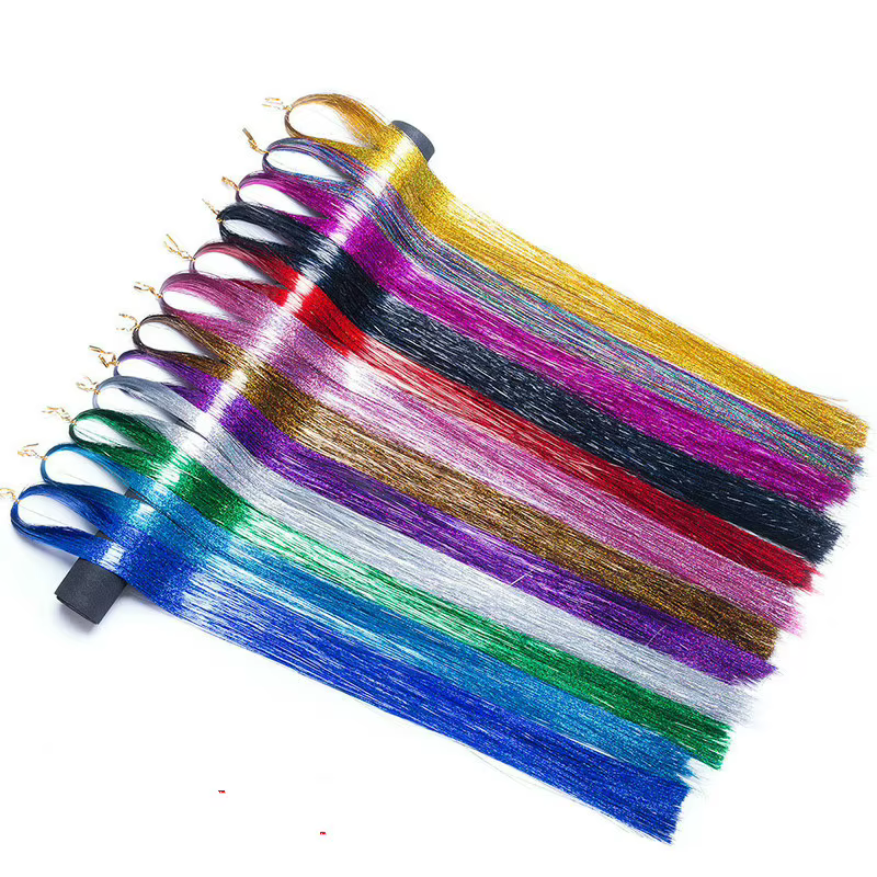Extensions de cheveux scintillantes holographiques