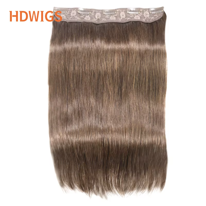Clip en une seule pièce droite 10 pouces avec 5clips Extension de cheveux humains brésilien Remy postiche pince dans les Extensions de cheveux naturel