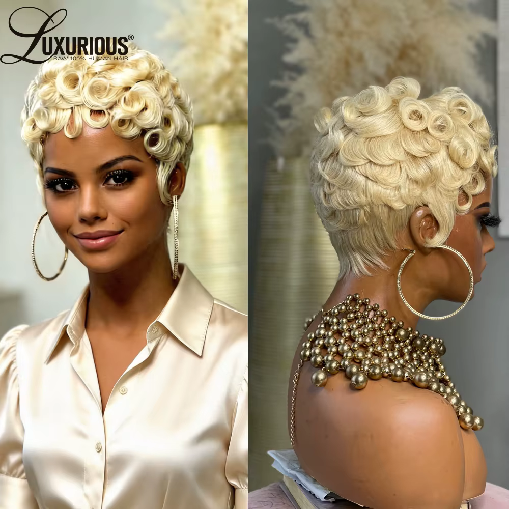 Perruque blonde 613 coupe pixie