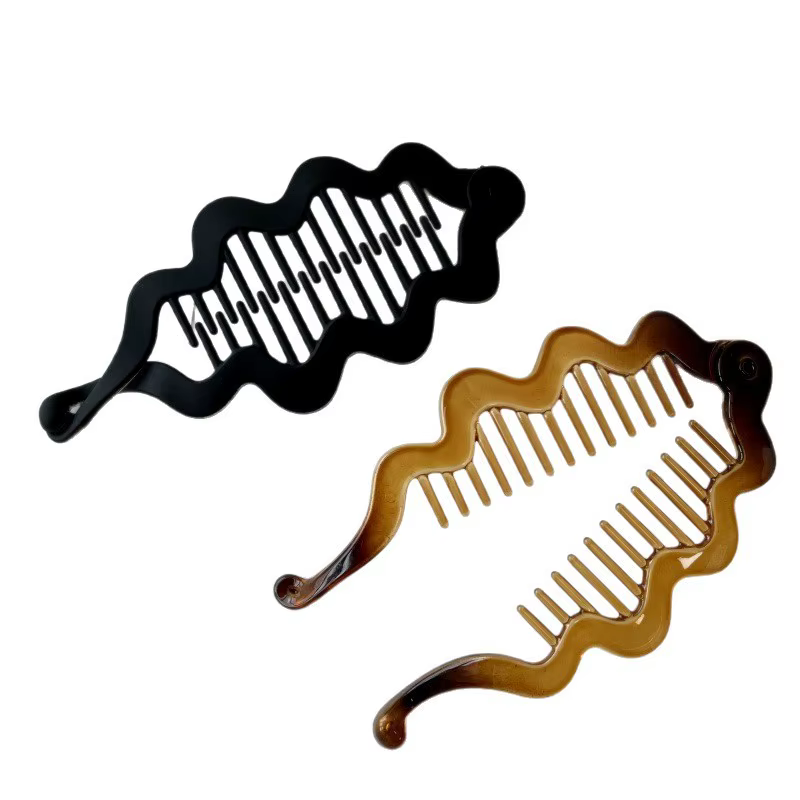 Pince à cheveux léopard française pour femme