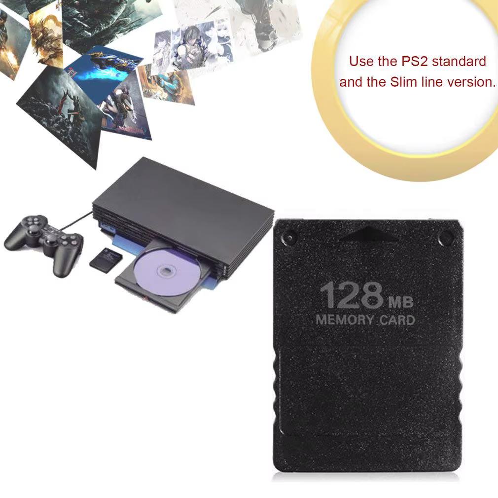 Carte mémoire Micro SD pour Sony Playstation PS2, carte mémoire noire, 64 Mo, 6 000 cartes, 10 pièces