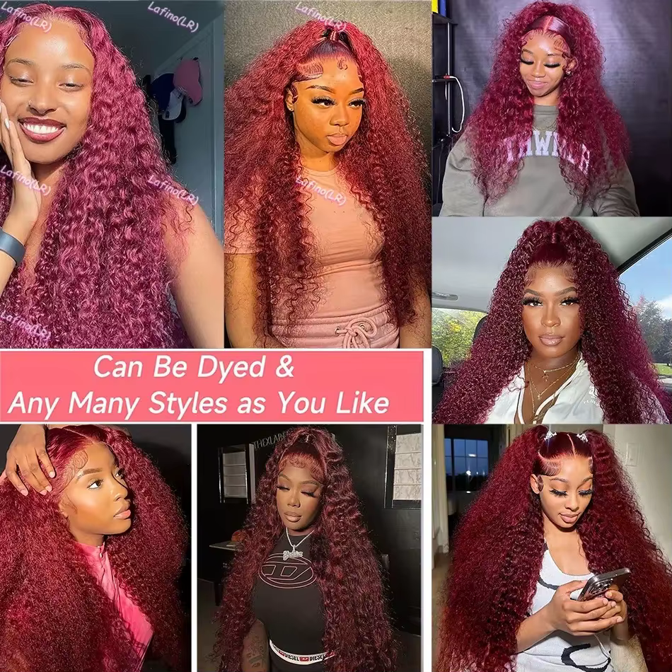 Perruque Lace Frontal Wig synthétique Deep Wave 99J
