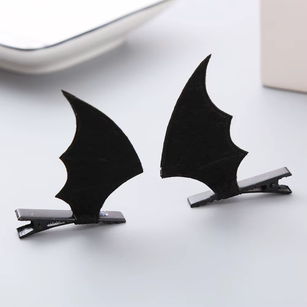 Pince à cheveux frange 3D avec ailes de chauve-souris douces