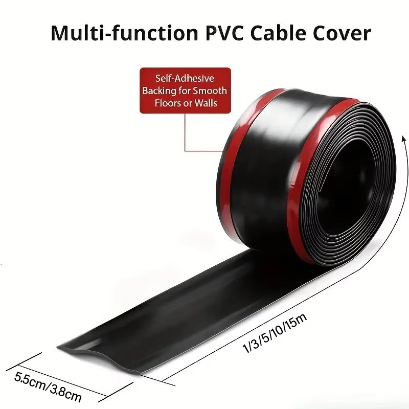 Protecteur de couvercle de câble en PVC, bande de Protection de fil auto-adhésive, résistante à l'usure, empêche le voyage, organisateur de fil de mur et de sol pour la maison