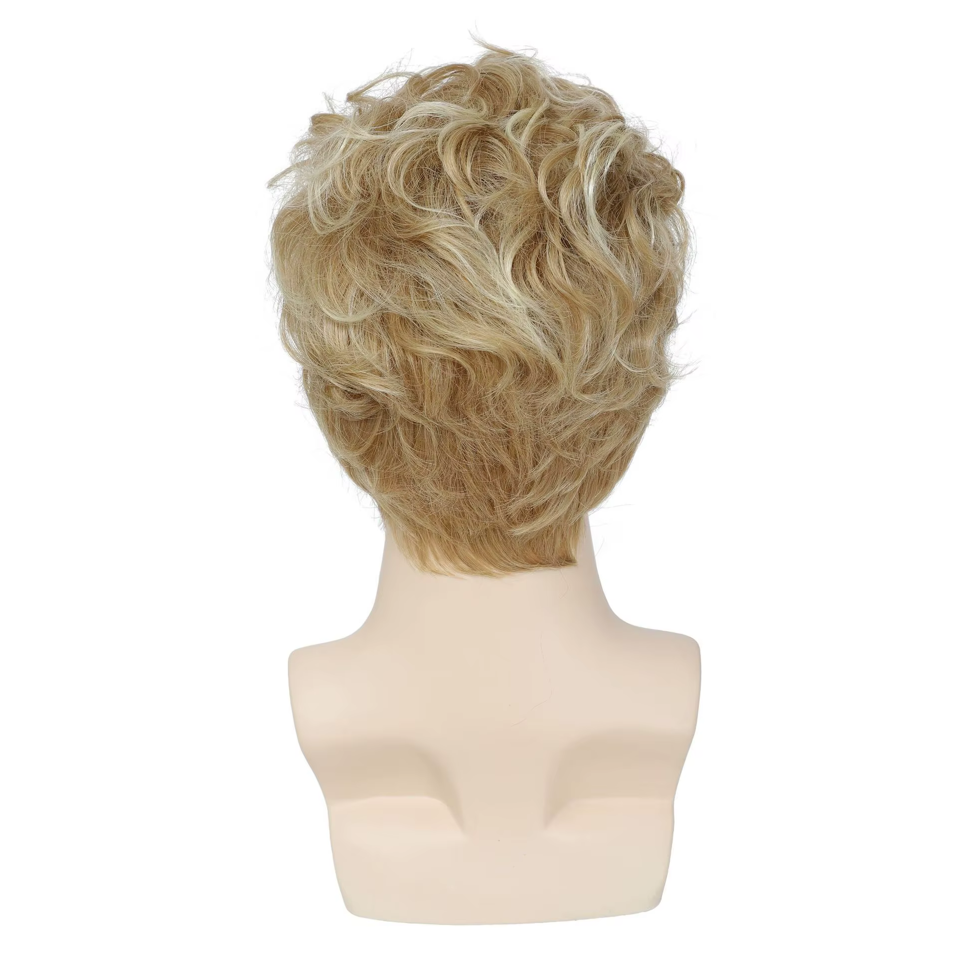 Perruque synthétique courte bouclée Blonde pour hommes