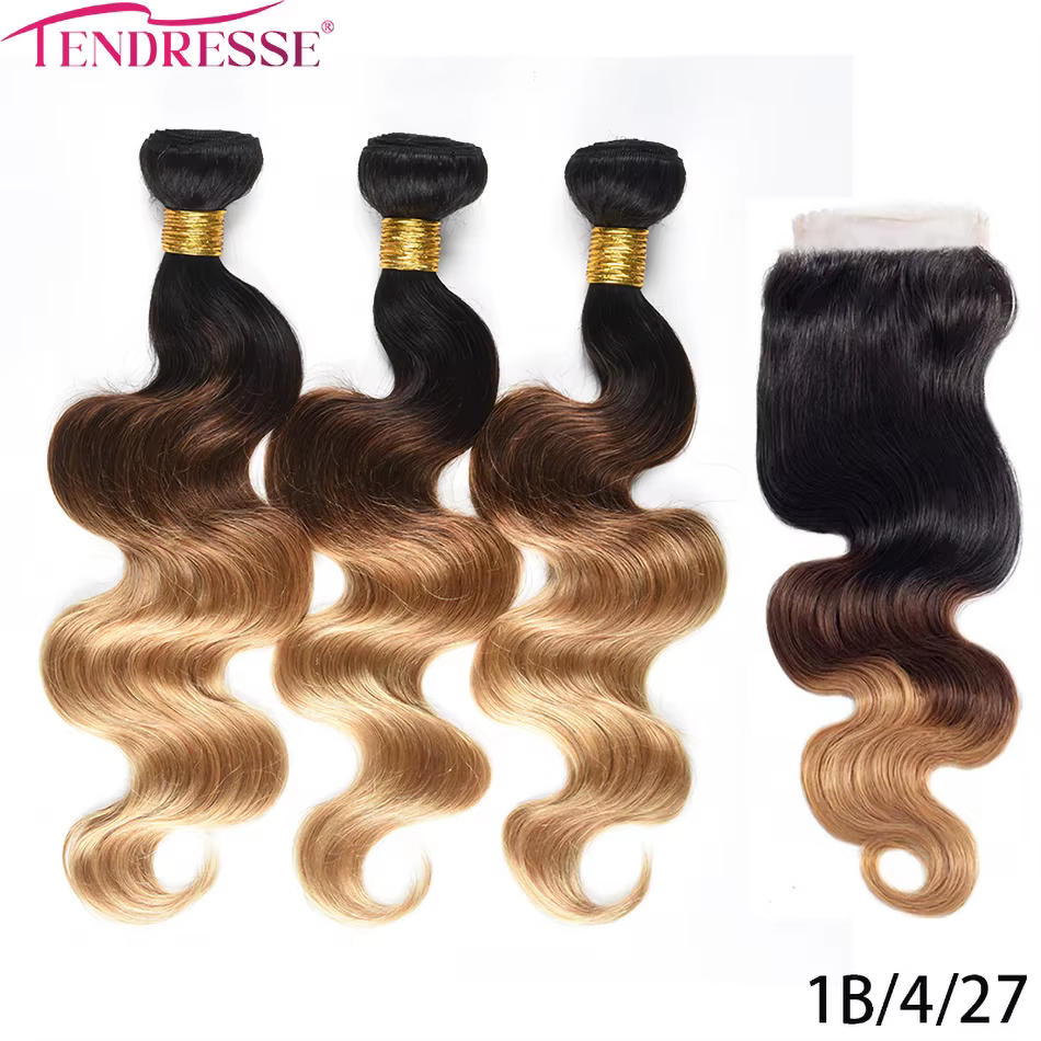Bundles de tissage de cheveux humains avec fermeture à lacet
